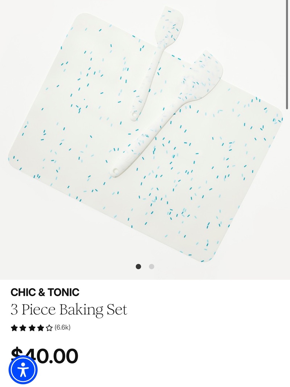3-Piece Baking Set - White with Teal Speckle